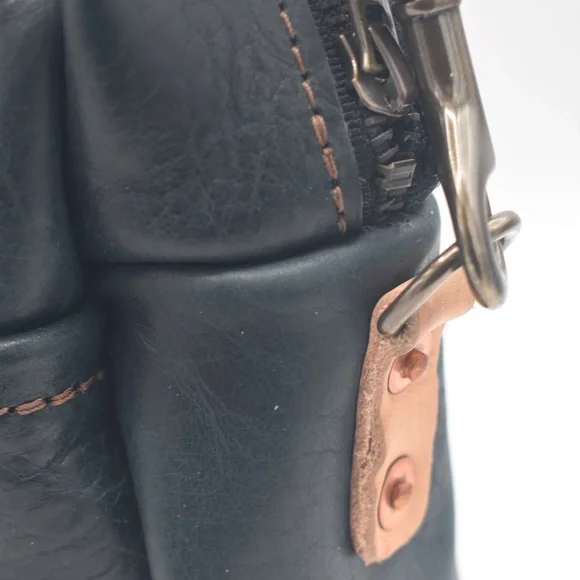 Go Forth Goods Original Sarah Leather Crossbody Indigo Bison with Custom Options - Picture 6 of 9